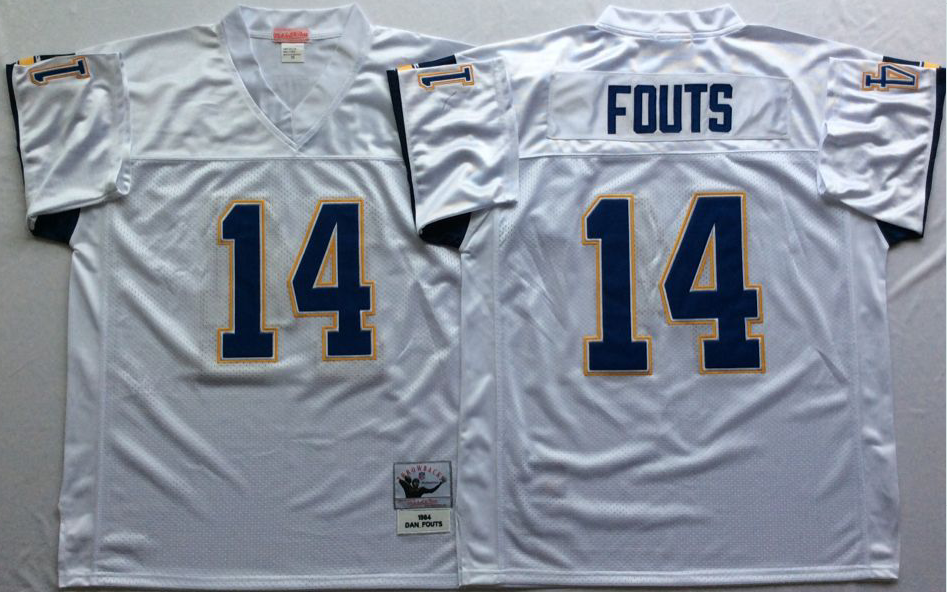 Men NFL Los Angeles Chargers 14 Fouts white Mitchell Ness jerseys